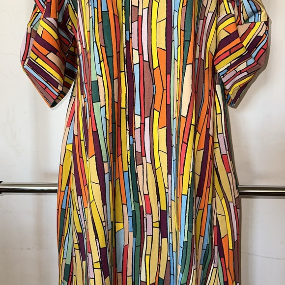 Hottie + Lord Women’s Multicolored Scrunch Sleeve Dress - Picture 3 of 15